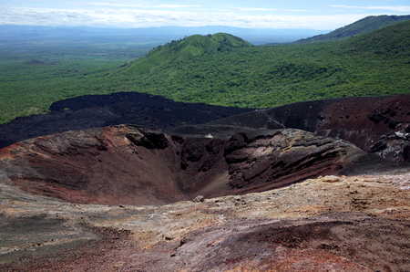 Cerro Negro Volcano near Leon in Nicaragua, a popular place for tourists to do volcano boardingの写真素材