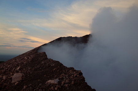 Volcan Telica near Leon in Nicaragua, an active volcanoの写真素材