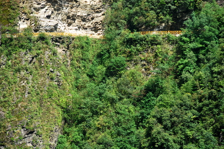 The hiking path through Mount Cangshan in Dali, Yunnan, Chinaの写真素材