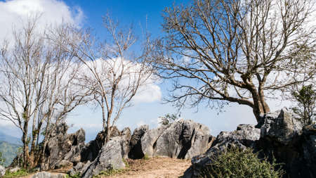 good place on hilltop / north of Thailandの写真素材