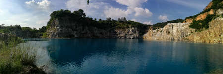 Blue lake mine in Thailand