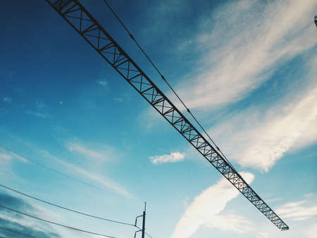 working crane in bangkok Processed with VSCOcam with hb2 presetの写真素材