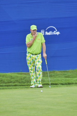 TORONTO, ONTARIO - JULY 21, 2010: US golfer John Daly during a pro-am event at the RBC Canadian Open golf, St. George's; Golf and Country Club; Toronto, Ontario, July 21; 2010のeditorial素材