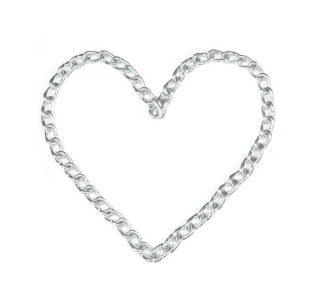 Metal chain heartの写真素材