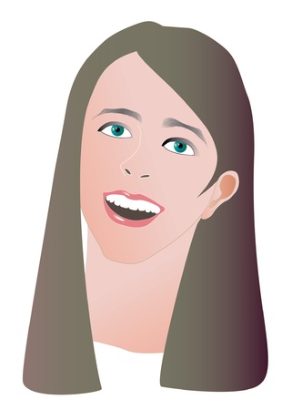 beautiful girl face illustrationのイラスト素材
