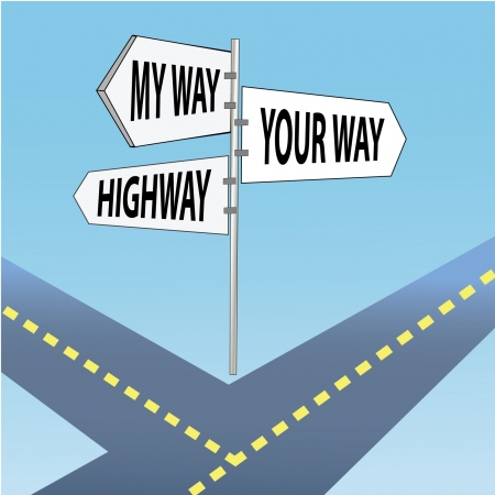 Your way, my way, highway  Cartoon のイラスト素材