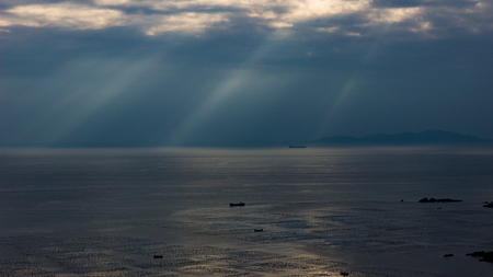 The sunlight on the seaの写真素材