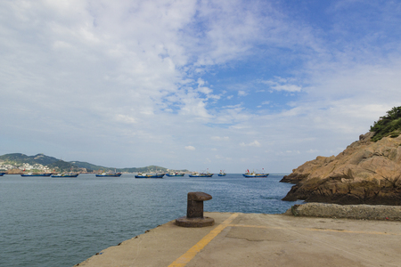 fishing boat at Island sceneの写真素材