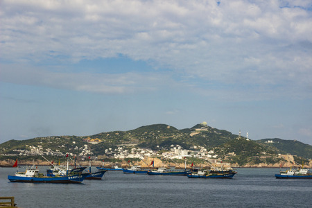 fishing boats at seaのeditorial素材
