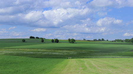 Sky and grassland sceneryの写真素材