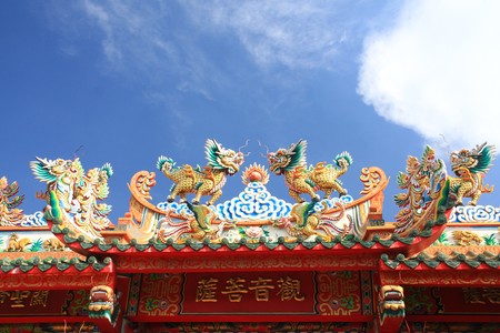 chinese style church in ayutthaya provinceの写真素材