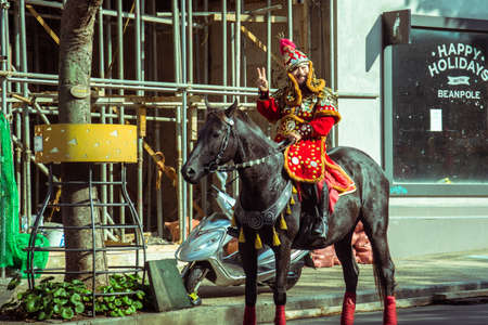 horse riding at streetのeditorial素材