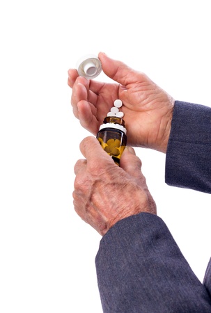 Closeup of an old man with supplement
の写真素材