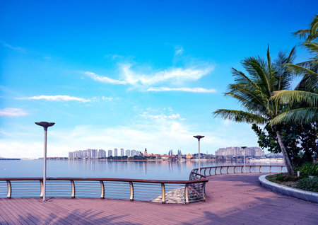 Paipu Town, Danzhou, Hainan Province, China. Haihua Island Seaside Avenue Pedestrian Trail, Hainan, Chinaの写真素材