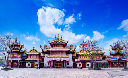 Hohhot Buddha Tooth Relic Temple, Hohhot city, Inner Mongolia autonomous region, Chinaのeditorial素材