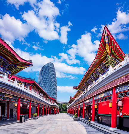 Hainan Haihua Island Outlets Food Style Street, Chinaのeditorial素材