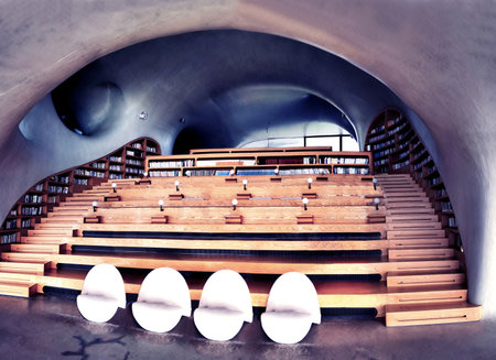 Cloud Cave Library, Century Park Music Square, Haikou, Hainan, Chinaのeditorial素材