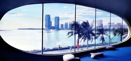 Cloud Cave Library, Century Park Music Square, Haikou, Hainan, Chinaのeditorial素材