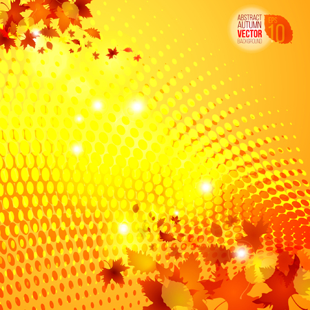 yellow autumn template vector halftone backgroundのイラスト素材