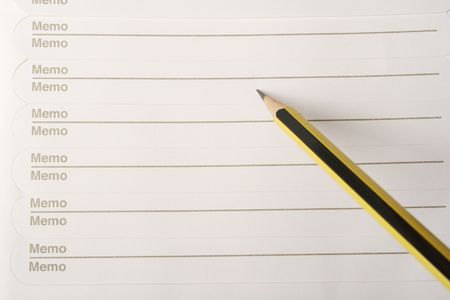 memo  paper  with  a   pencil   for   memory  の写真素材