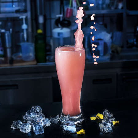 a glass of drinkの写真素材