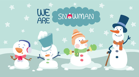 we are snowmanのイラスト素材