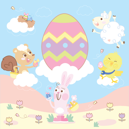 funny easter dayのイラスト素材
