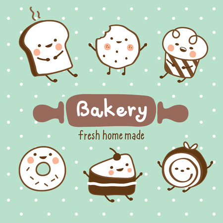 set sweet bakeryのイラスト素材