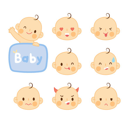 set baby emotionのイラスト素材