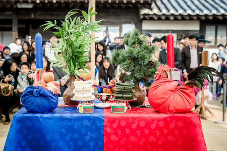 Appearance before the traditional wedding Koreaのeditorial素材