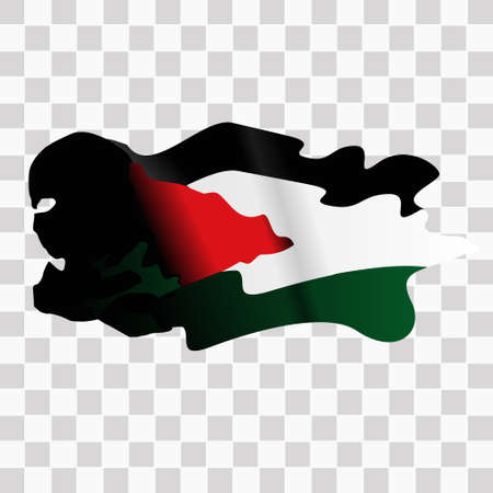 palestine flag with mask in isolatedのイラスト素材
