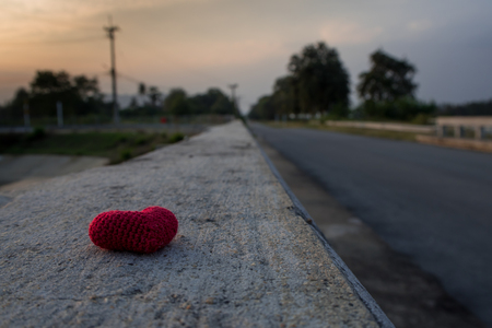 Alone Red heart in everywhere.の写真素材