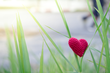 Alone Red heart in everywhere.の写真素材