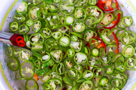 Pickled chilli vinegarの写真素材