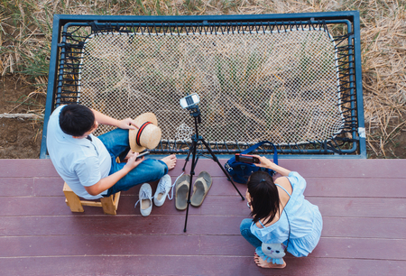 Relax holiday on the balcony.の写真素材
