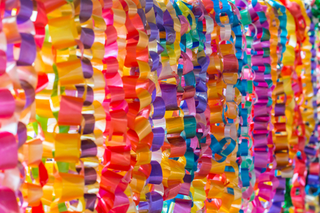 Ribbon Garland for sale in school.の写真素材