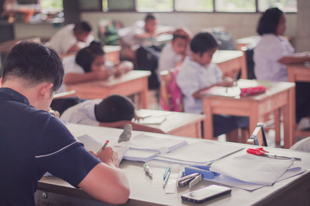 Thai Reading Examination  in primary school.の写真素材