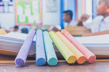 Secondary school students take final exams.の写真素材