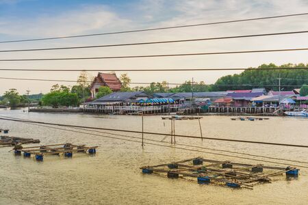 CHANTHABURI, THAILAND: APRIL 15, 2019 Scenery of Fishing village (The No-Land Village) on april 15,2019 at Bang Chan, Khlung, Chanthaburi, Thailandのeditorial素材