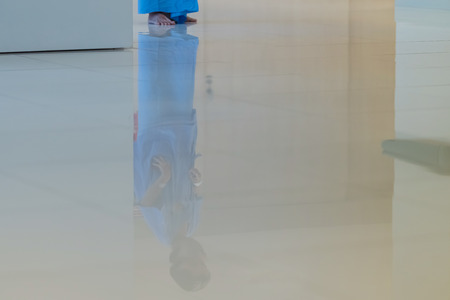 Female urinary tract patients walking for exercise and rest alone in the hospital