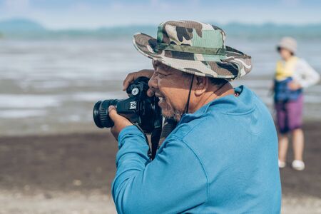 CHANTHABURI, THAILAND: APRIL 15, 2019 Unidentified Tourists travel  to relax on the tombolo part of...