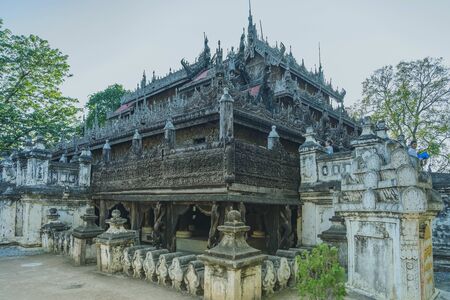 MANDALAY-Myanmar, January 19, 2019 : Unidentified tourists come to visit and take photographs at...
