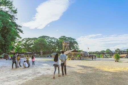 KANCHANABURI THAILAND-JULY 16,2019 : Handicrafts, homemade food, cotton clothes and more from local...