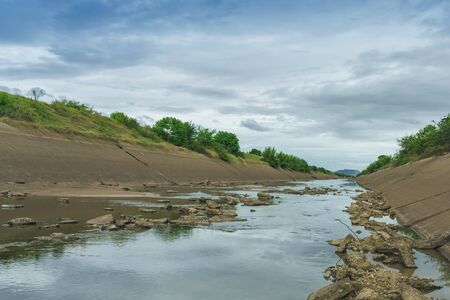 Irrigation canal or irrigation channel in concrete wall Send water from the reservoir to the...