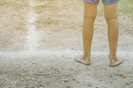 Students fitness training for sprinting on an athletic track in school.の写真素材