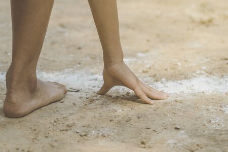 Students fitness training for sprinting on an athletic track in school.の写真素材
