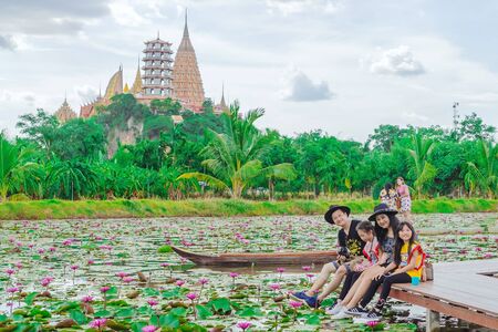KANCHANABURI THAILAND - JULY 17 : Unidentified Tourists come to visit and take pictures on July 17,2019 at Rumba Cafe in Kanchanaburi, Thailand.のeditorial素材