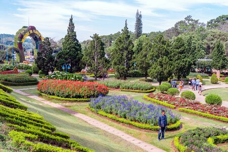 DALAT-VIETNAM-APRIL 27, 2019: Beautiful scenery of famous flower park on april 27,2019 in DALAT, Vietnam.のeditorial素材