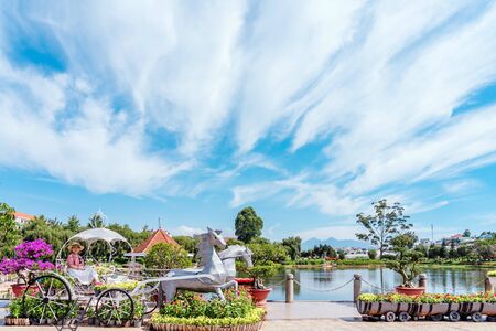 DALAT-VIETNAM-APRIL 27, 2019: Beautiful scenery of famous flower park on april 27,2019 in DALAT, Vietnam.のeditorial素材