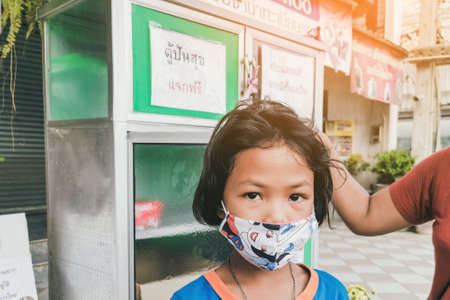 KANCHANABURI, THAILAND-MAY 15,2020: "THE PANTRY OF SHARING" Donation food pantry box or cupboard donate due to Coronavirus (COVID-19) crisis,Sharing campaign for Thai people at Tha Muang district.のeditorial素材